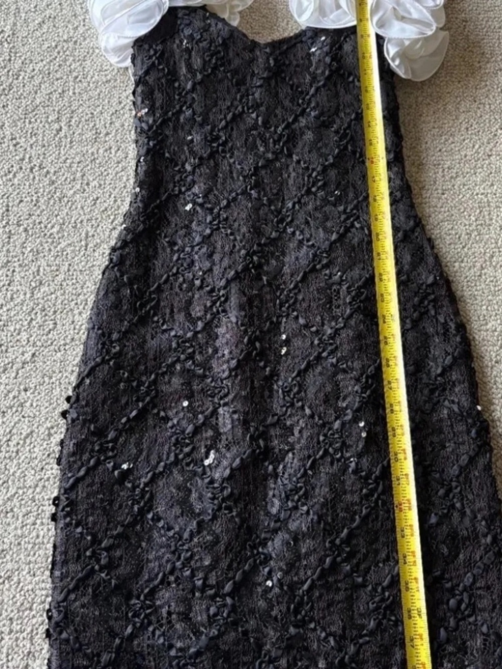 Susan Roselli Vijack Black Sequin Cocktail Dress 4 Rosette Shoulders Pageant - Picture 10 of 10